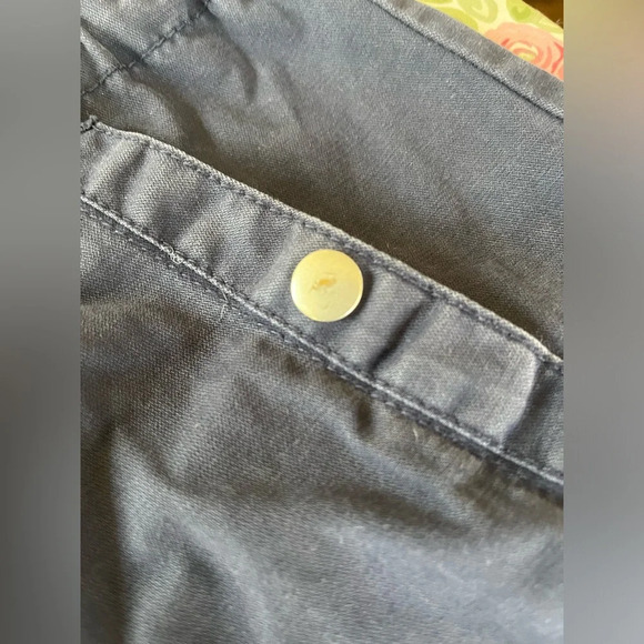 Old Navy Blue Zippered Cargo Utility Jacket Size Medium 100% Cotton High Collar - Picture 9 of 11